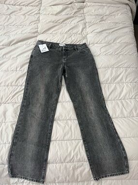 Princess polly low waist dark grey baggy jeans